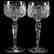 Pair Massive Goblets, Hobstar & Strawberry Diamond