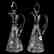 Pair Cruets, Hobstar, Nailhead Diamond & Hobstar Chain