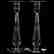 Pair Candlesticks, Signed Hawkes, Engraved Floral