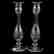 Pair Candlesticks, Engraved Floral