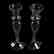 Pair Candlesticks, Engraved Floral - 2