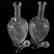 Pair Decanters, Cane ,Vesica, Strawberry Diamond & Fan - 2