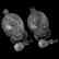 Pair Decanters, Cane ,Vesica, Strawberry Diamond & Fan - 3