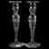Pair Candlesticks, Engraved Floral Motif
