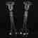 Pair Candlesticks, Engraved Fern, Vine & Floral - 2