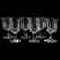 (6) Goblets, Rock Crystal, Tear Drop Medallion Design