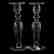 Pair Candlesticks, Rock Crystal, Engraved Floral