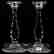 Pair Candlesticks, Solid Stem, Notched Corners