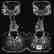 Pair Candlesticks, Solid Stem, Notched Corners - 2