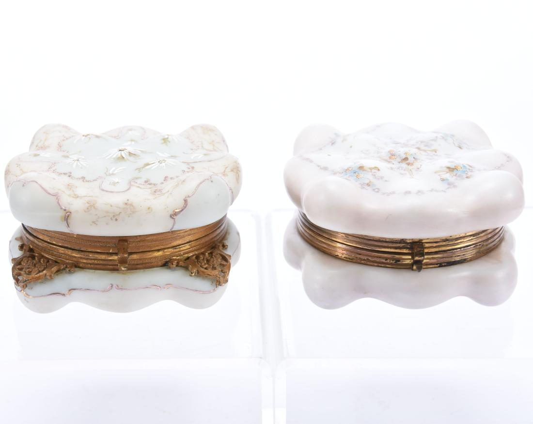 (2) Square Hinged Dresser Boxes, Wave Crest (1 of 4)