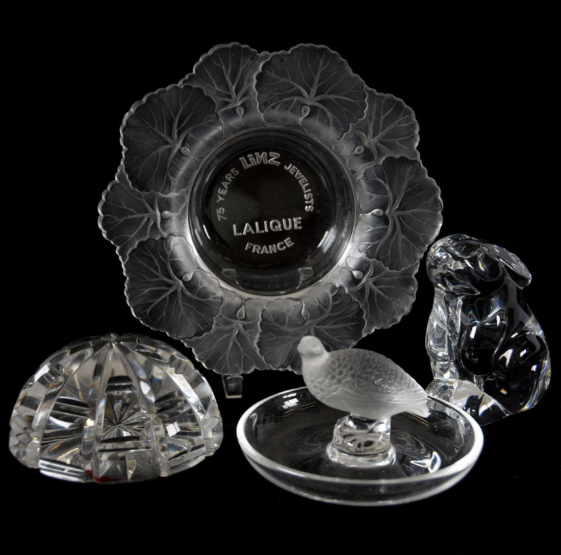 (4) Clear Art Glass Items (1 of 5)