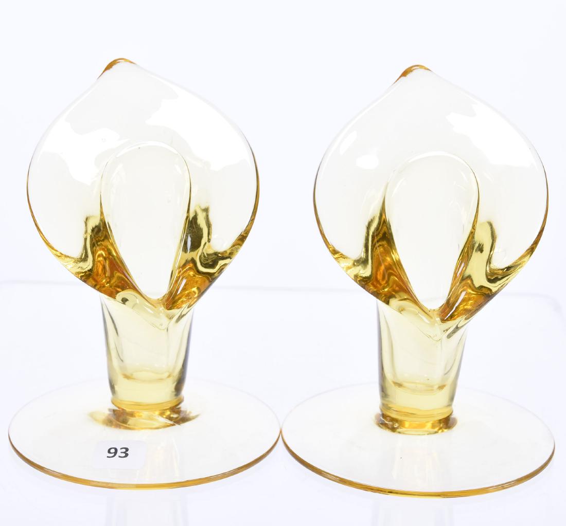 Pair Calla Lily Candlesticks, Cambridge (1 of 3)