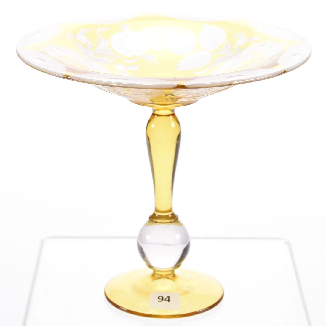 Compote, Westmoreland, Engraved Floral & Lattice (1 of 3)