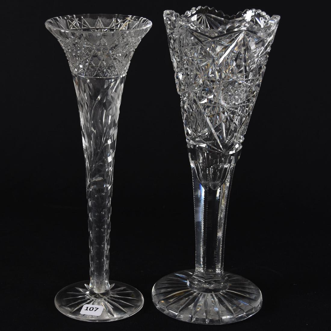 (2) Vases, American Brilliant Cut Glass (1 of 3)