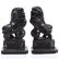 Pair Figurines, Carved Ebony Foo Dog