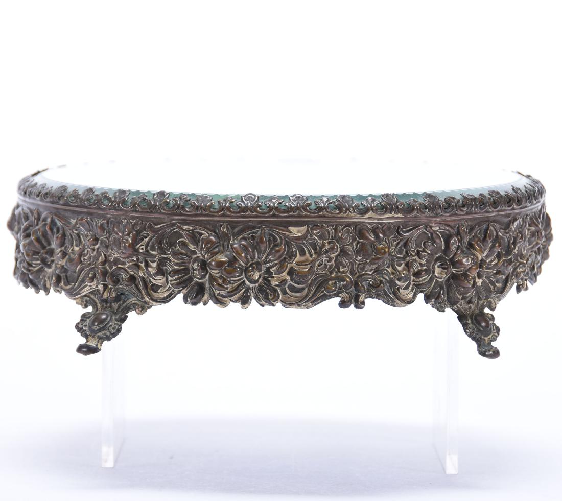 Beveled Mirror Plateau, Embossed Floral (1 of 3)