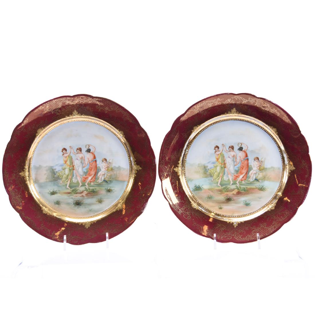 (2) Plates, Marked Royal Saxe (1 of 3)