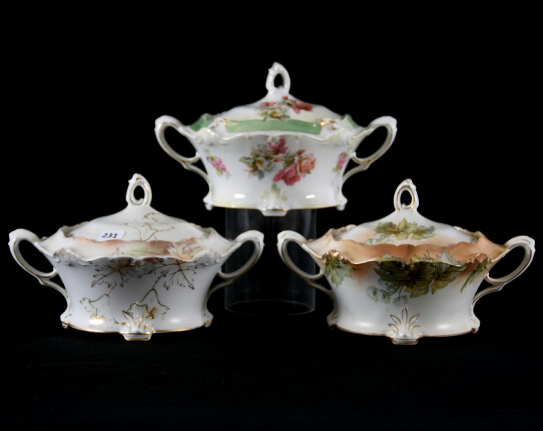 (3) Cracker Jars, Marked Wheelock Prussia (1 of 3)