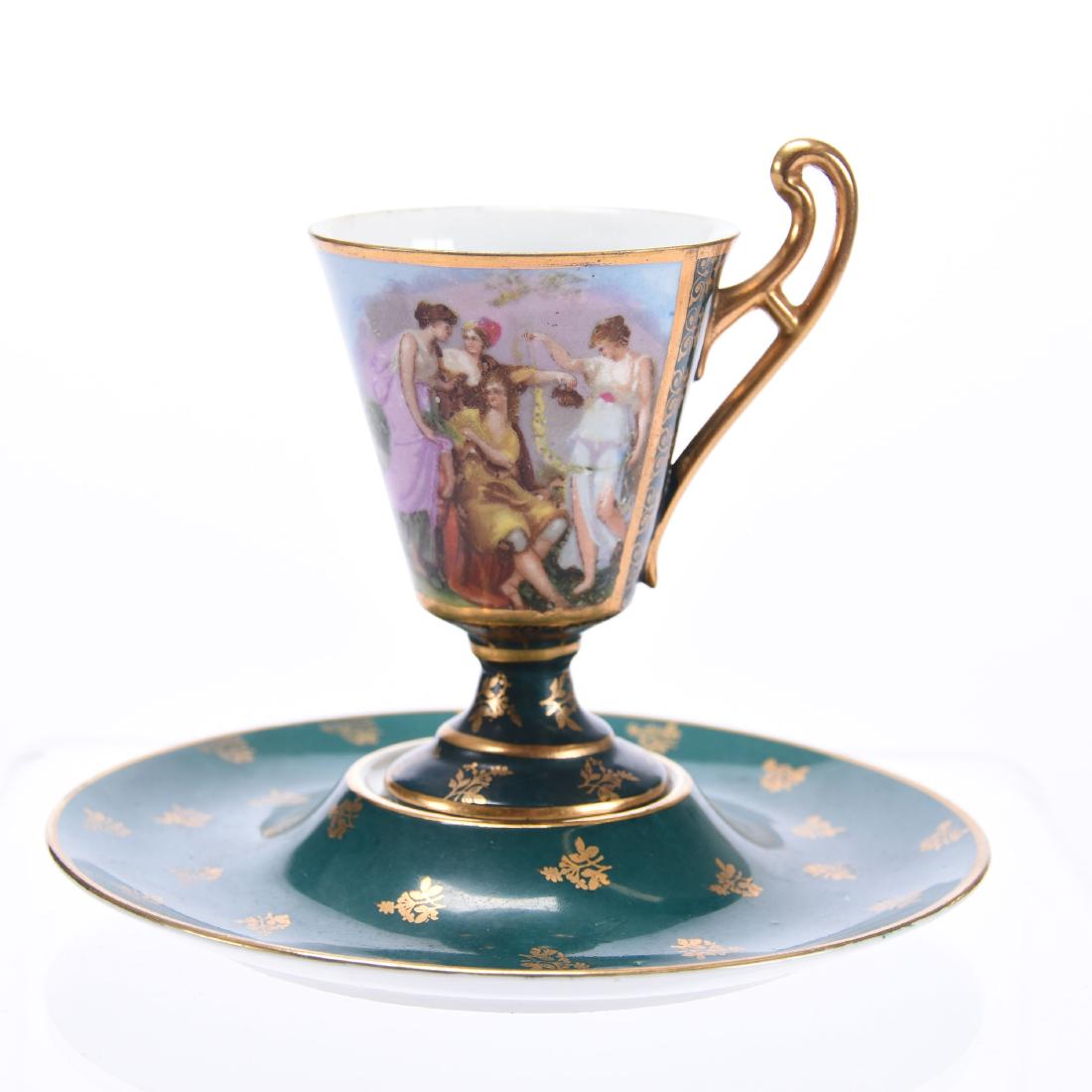 Pedestal Cup & Saucer, Marked Victoria Karlsbab (1 of 3)