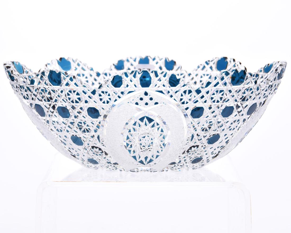 Banana Bowl, Cane, Hobstar, Vesica, Green to Clear (1 of 3)