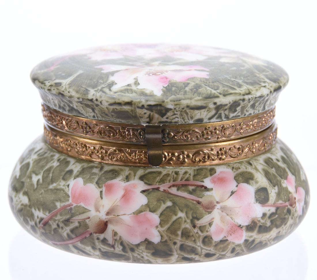 Round Hinged Jewel Box, Marked Kelva (1 of 4)