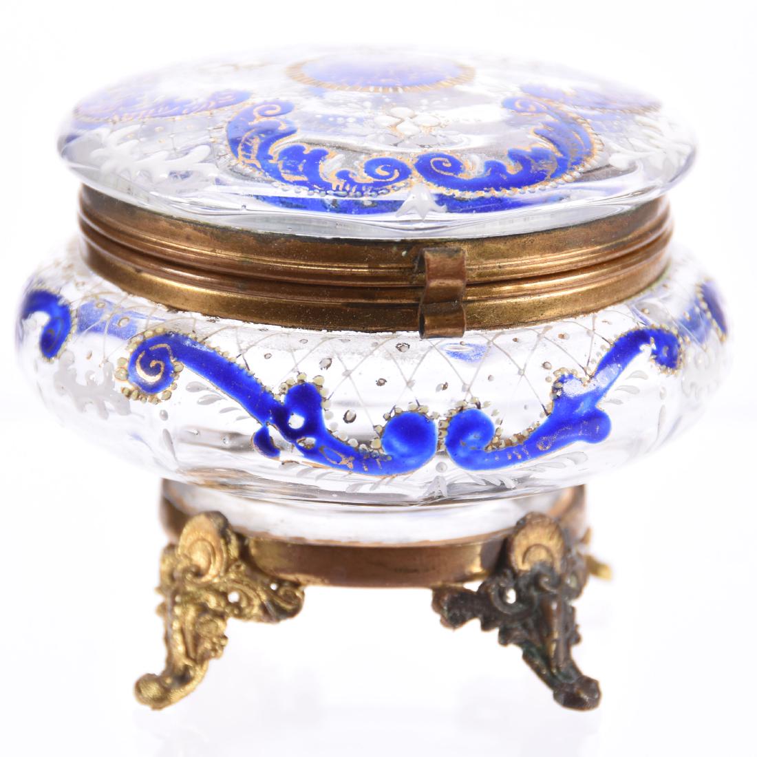 Jewel Box, Art Glass, Enamel Decor (1 of 3)