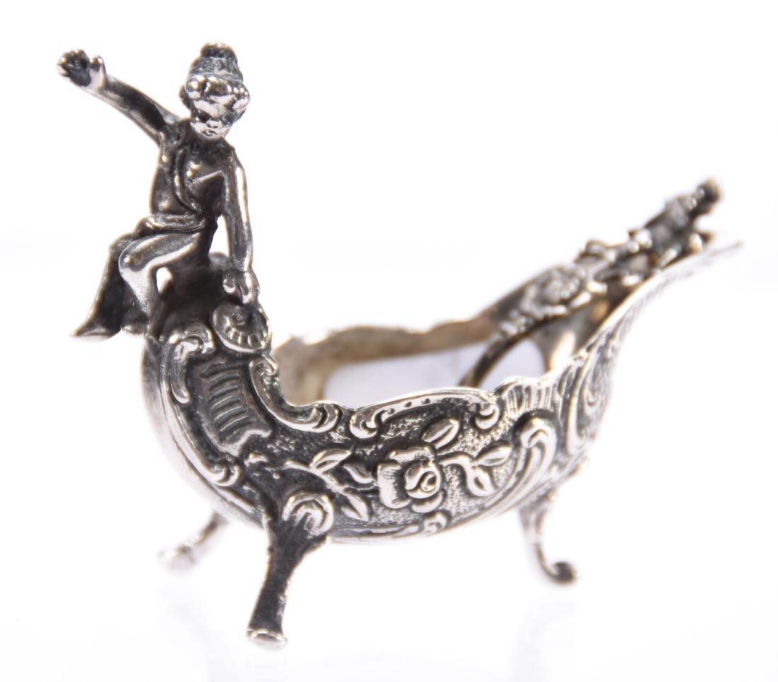 Salt Dip & Spoon, Sterling Silver, Cherub (1 of 3)