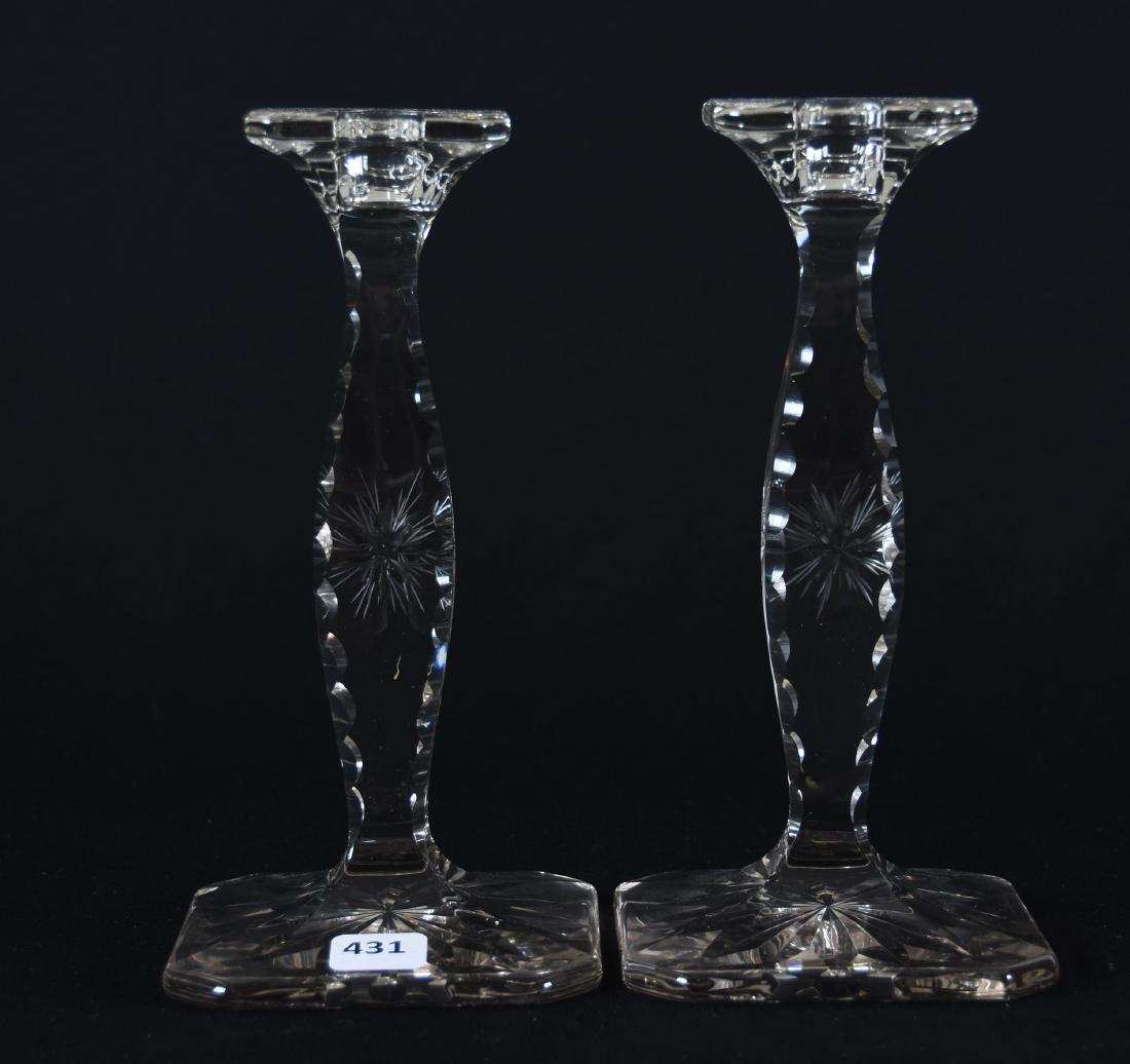 Candlestick Holders, Engraved Star Design (1 of 2)