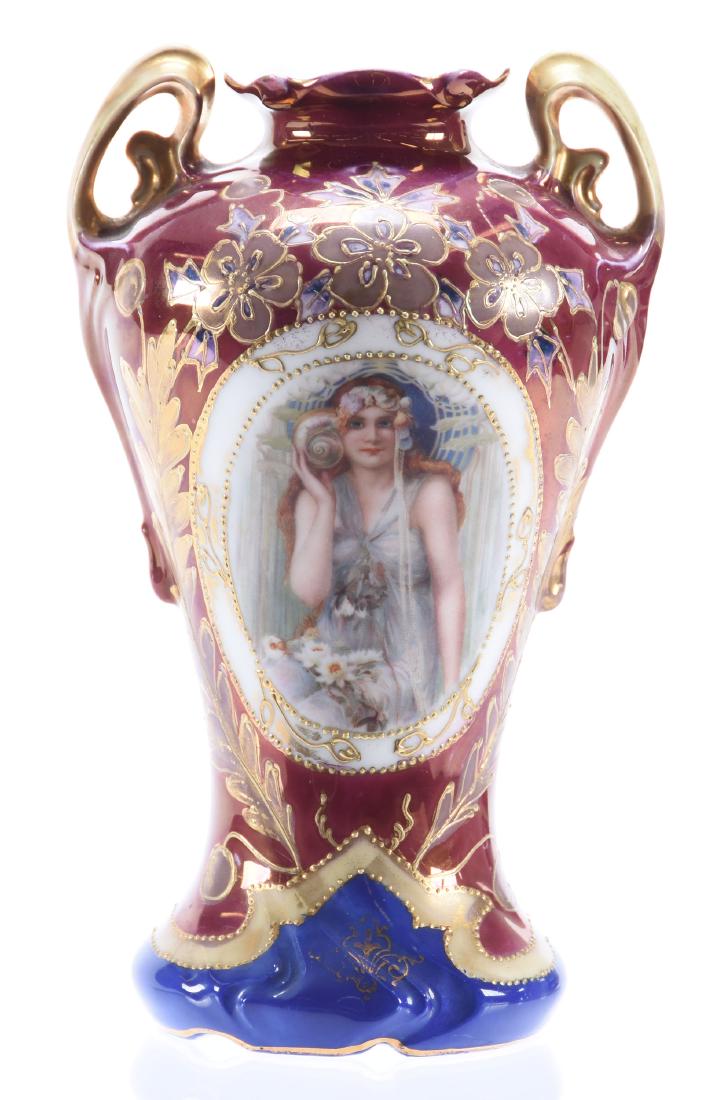 Two Handled Vase, Marked Prov Saxe (1 of 3)