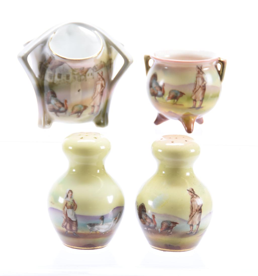 (4) Items, Royal Bayreuth, Boy & Turkey Scene (1 of 3)