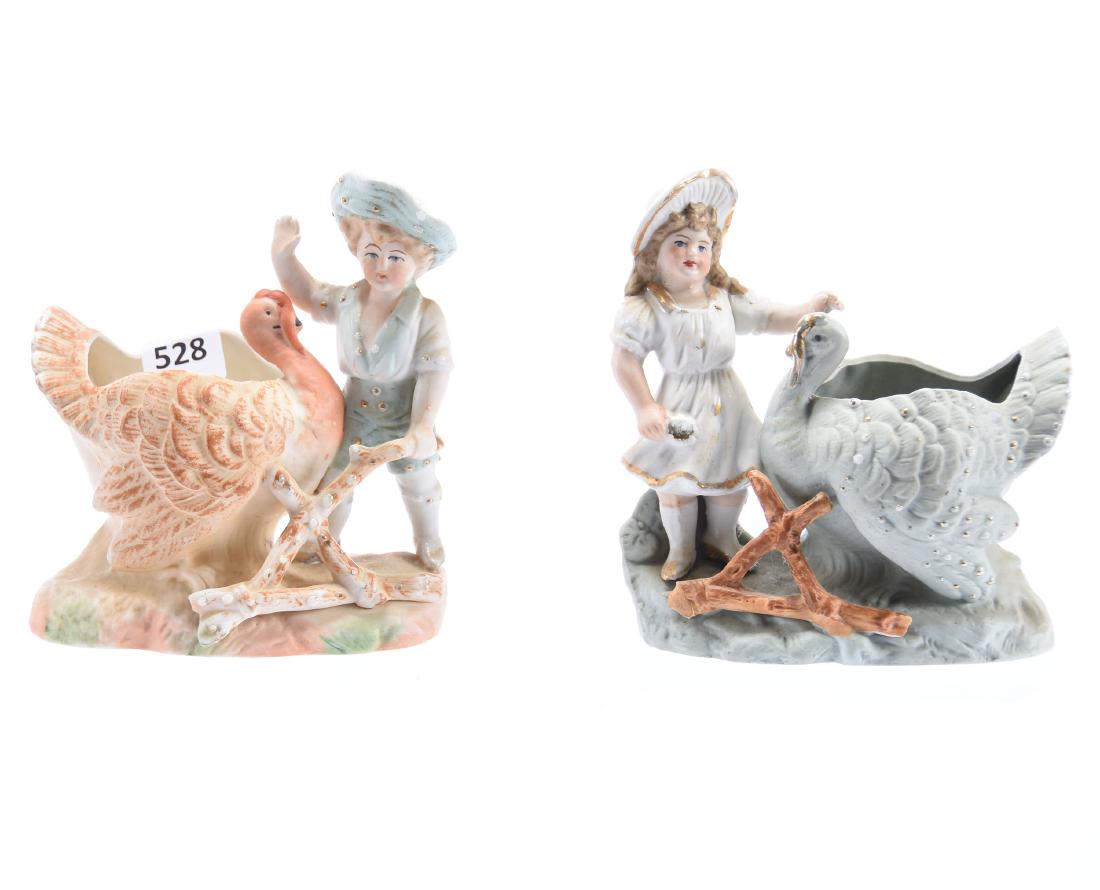 (2) Vases, Unmarked Germany Bisque (1 of 3)