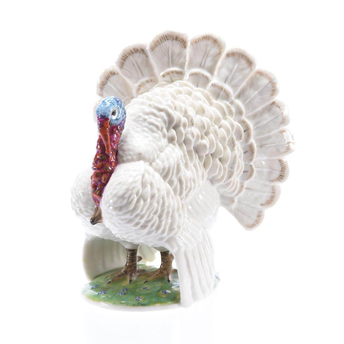 Figural Porcelain Turkey, Marked Nymphenburg (1 of 3)