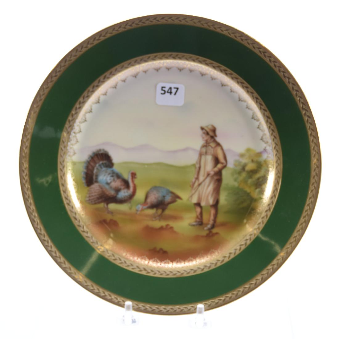 Plate, Royal Bayreuth, Boy & Turkey (1 of 2)