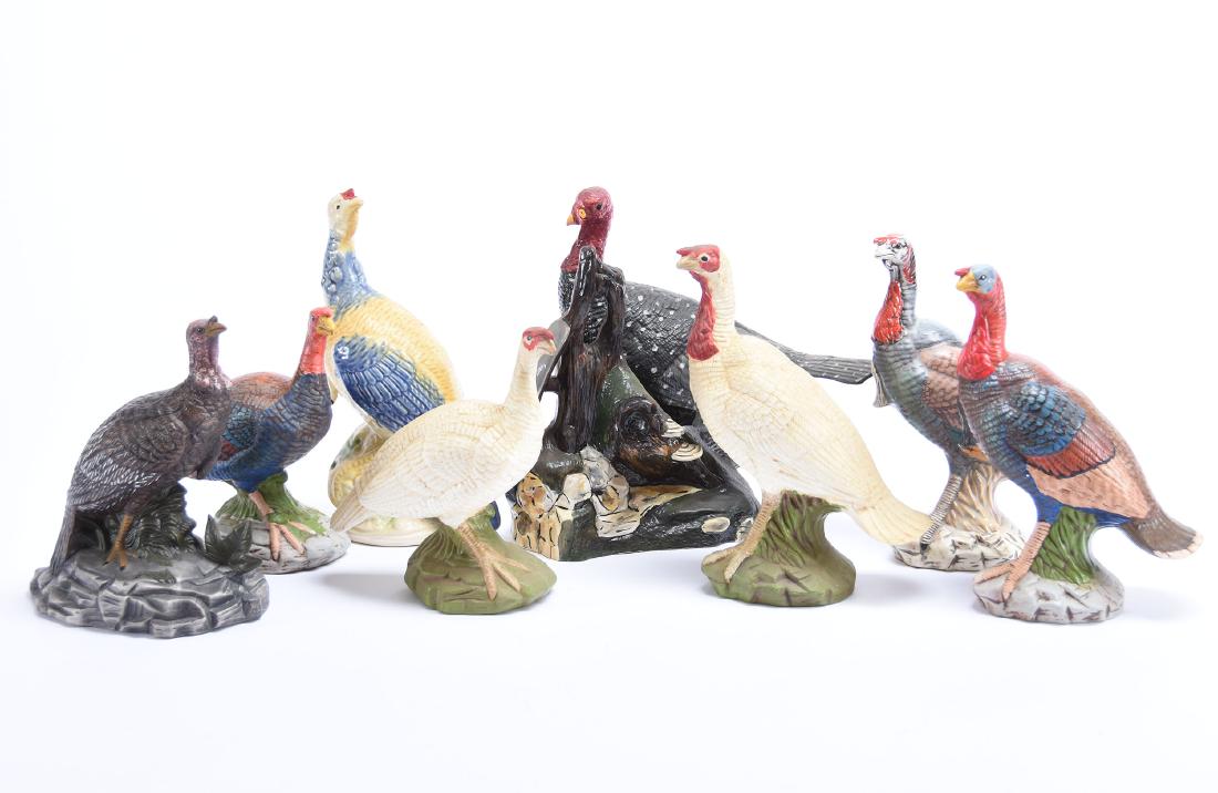(8) Figural Ceramic Hen Turkeys: (8) Figural Ceramic Hen Turkeys, Sizes From 8.5"11" Some with Very Good Quality, See Photos for Details
