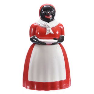 Cookie Jar, F&F Mold Works, Aunt Jemima: Aunt Jemima Vintage Hard Plastic Cookie Jar, 11.5" Circa 1950's, Made by F&F Mold Works, Dayton Ohio