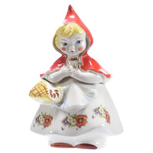 Cookie Jar, Shawnee Pottery, Red Riding Hood: Shawnee Pottery Red Riding Hood Cookie Jar, 13" Base Marked