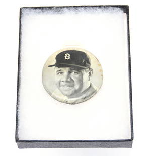 Watch Fob, Scoring Pin, Quaker Oats, Babe Ruth: Vintage Quaker Oats Babe Ruth Watch Fob/Scoring Pin Portrait of Babe Ruth, Original Dials on Reverse to Track Runs, Hits, Innings, Etc., Parisian Novelty Company, Chicago, Circa 1935