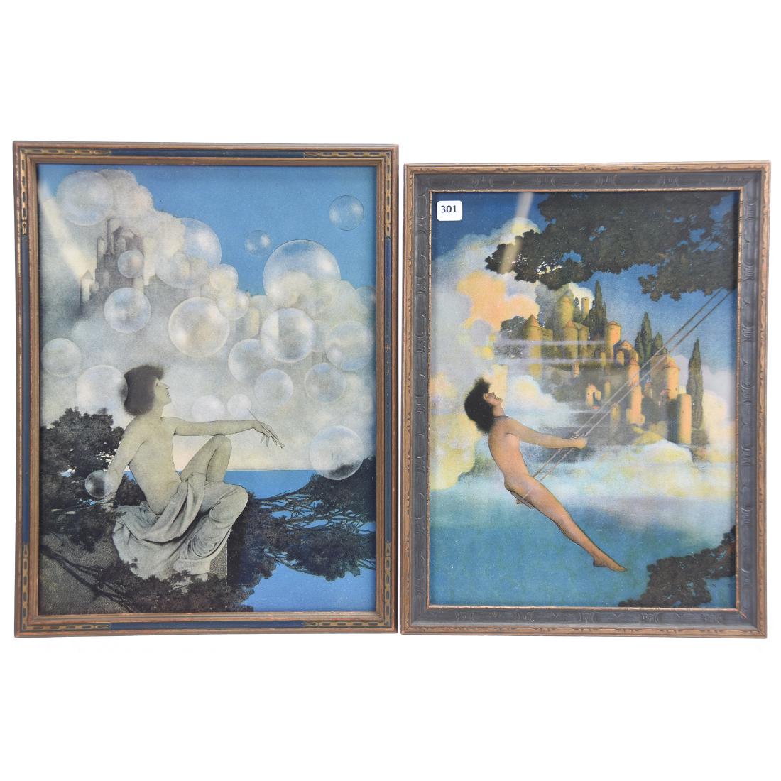 (2) Prints, Maxfield Parrish: (2) Original Maxfield Parrish Prints; (1) "Air Castles" 17" X 13" Overall Size; (1) "The Inkey Bird" 16.5" X 12.5" Overall Size
