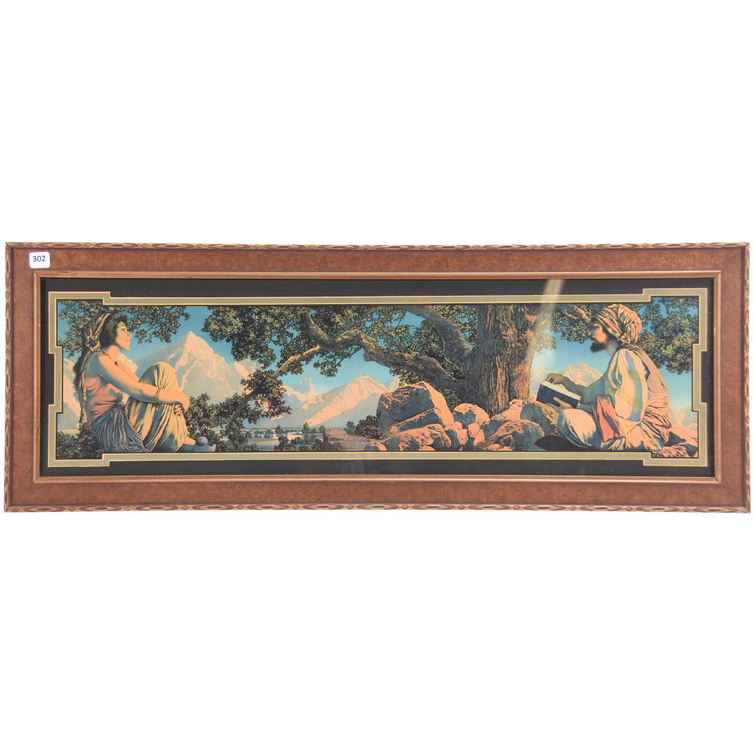 Print, Maxfield Parrish, "Rubiyat": Original Maxfield Parrish "Rubiyat" Print 11.5" X 33.5" Overall Size, Dated 1917