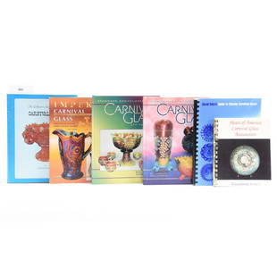 (15) Books, Carnival Glass & Other Glassware: (15) Books About Carnival Glass & Other Glassware; (1) Collectors Encyclopedia of Carnival Glass by Sherman Hand, 1978; (1) Imperial Carnival Glass by Carl Burns, 1996; (1) Standard Encyclopedia of