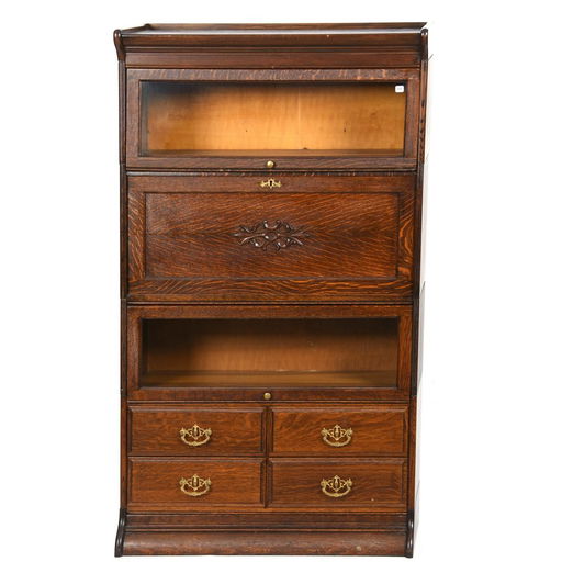 Oak Four Stack Bookcase Drop Down Desk Drawers Sep 07 2019