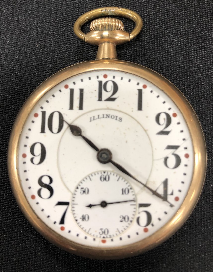 Pocket Watch, Illinois Open Face with Second Hand: Pocket Watch, Illinois Open Face with Second Hand, 17 jewel serial number 3285314