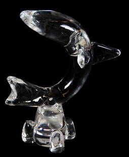 Figurine, Signed Steuben, Sea Sprite #8047: Figurine, Signed Steuben, Sea Sprite #8047; 9" Crystal Designed by George Thompson; Circa 1952, Private Collection