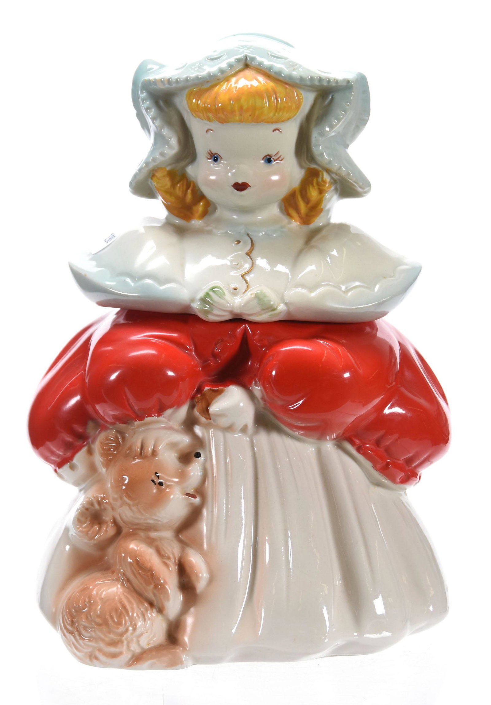 Cookie Jar, Regal Art Pottery, Goldilocks: Cookie Jar, Regal Art Pottery, Goldilocks, 12.5" Marked 405 "Goldilocks" Pat. Pending; Nice Color; Circa 1950's, Margaret and the Late Joseph Karr Sr., Arkansas