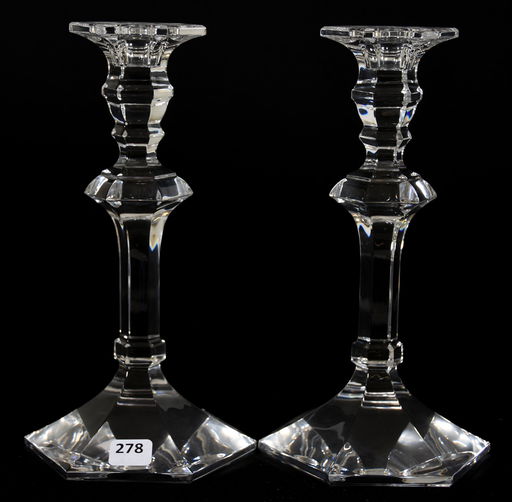 Pair Val St Lambert Crystal Candlestick Holders Oct 12 2019 Pair Val St Lambert Crystal