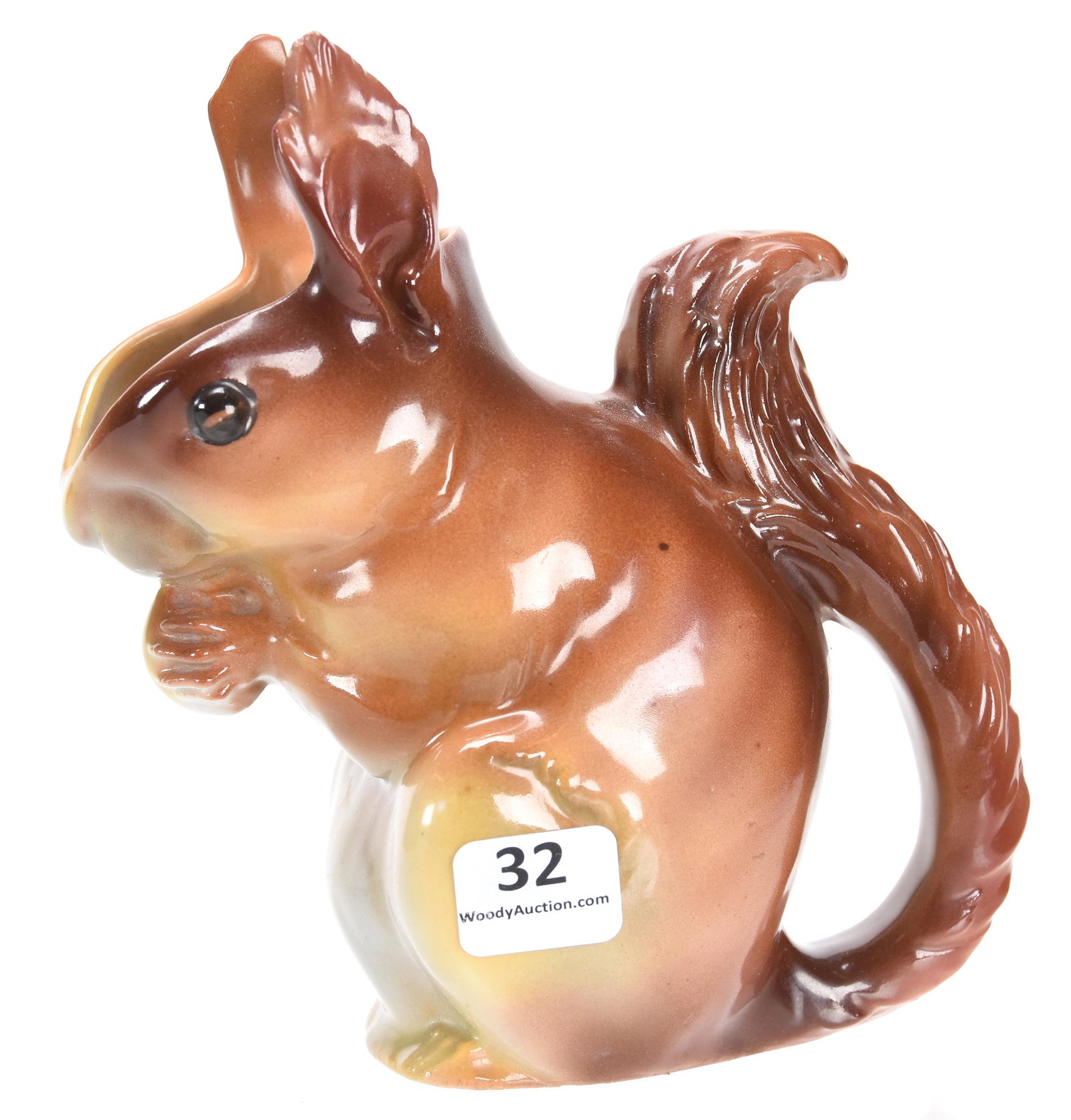 Royal Bayreuth, unmarked, figural Squirrel Milk: Royal Bayreuth, unmarked, figural Squirrel Milk 5.75" Brown tones - right ear with possible pro touchup; Nancy Rublaitus Estate