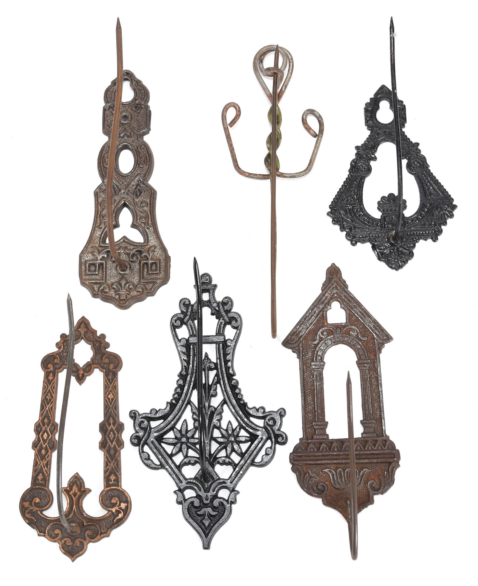 (6) Cast Iron wall mount Bill File / Receipt Hook (1 of 6)