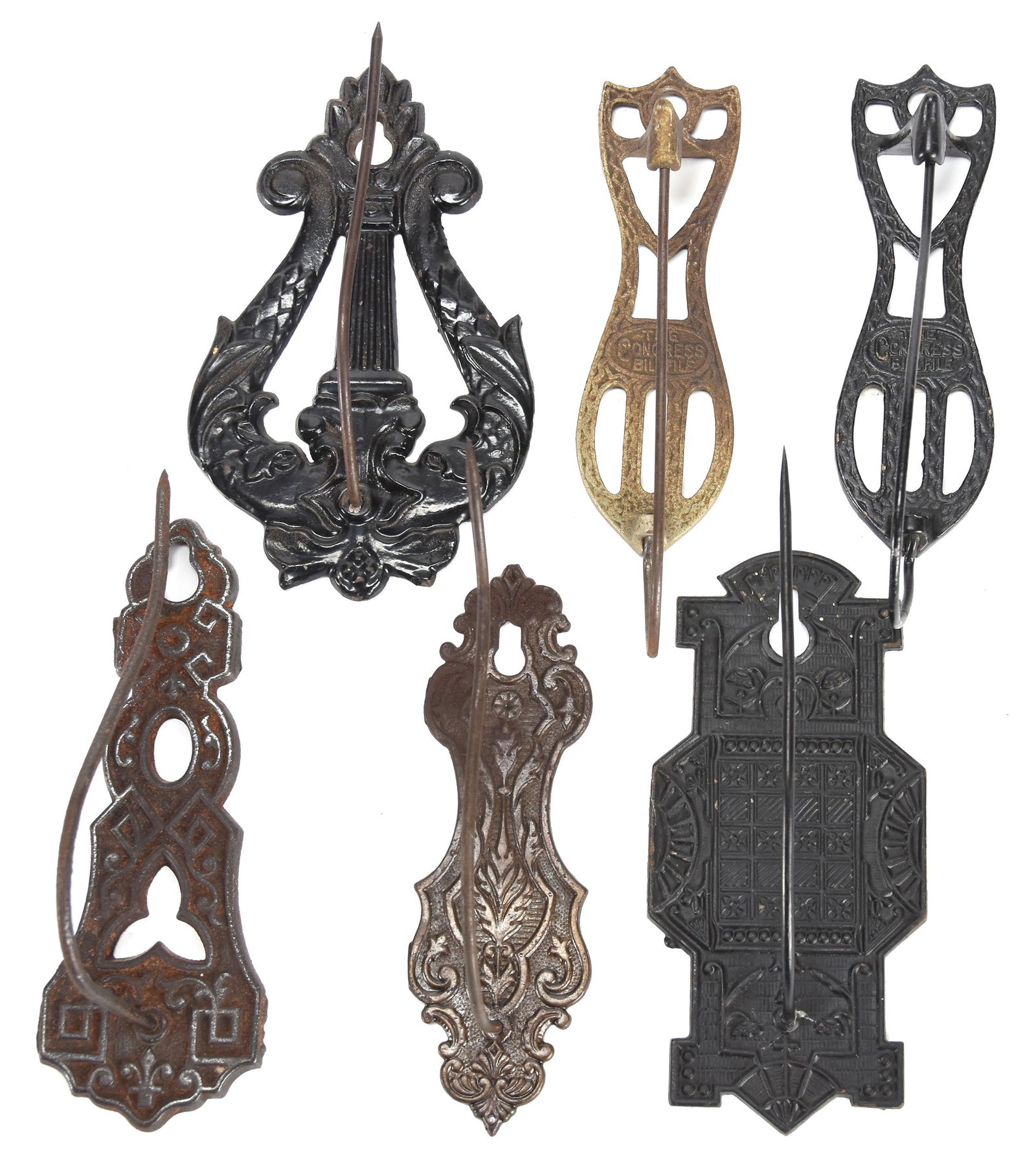 (6) Cast Iron wall mount Bill File / Receipt Hook (1 of 6)
