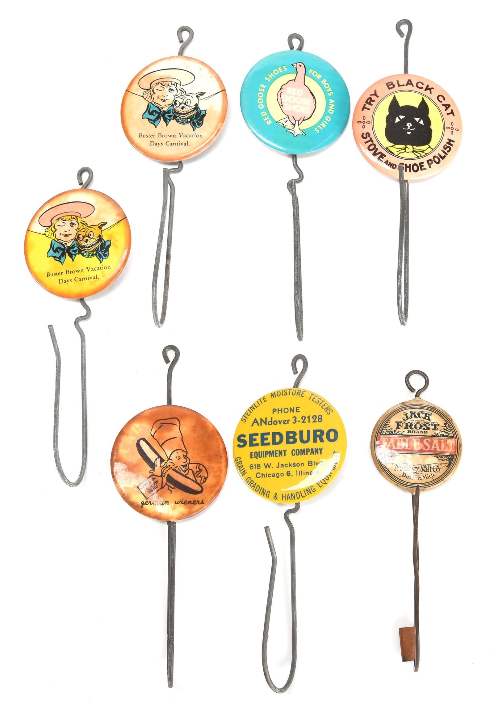 (7) Celluloid Advertising Bill File / Receipt Hooks (1 of 5)