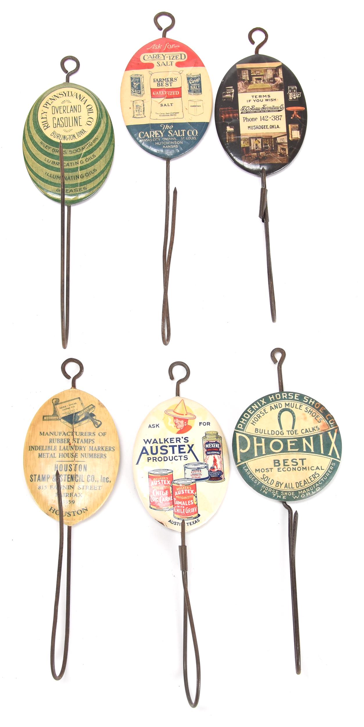(6) Celluloid Advertising Bill File / Receipt Hooks (1 of 4)